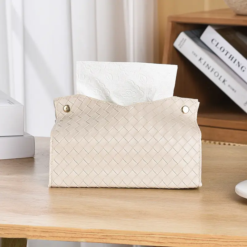 Black Braided Tissue Box for Home Living Room - Image 4