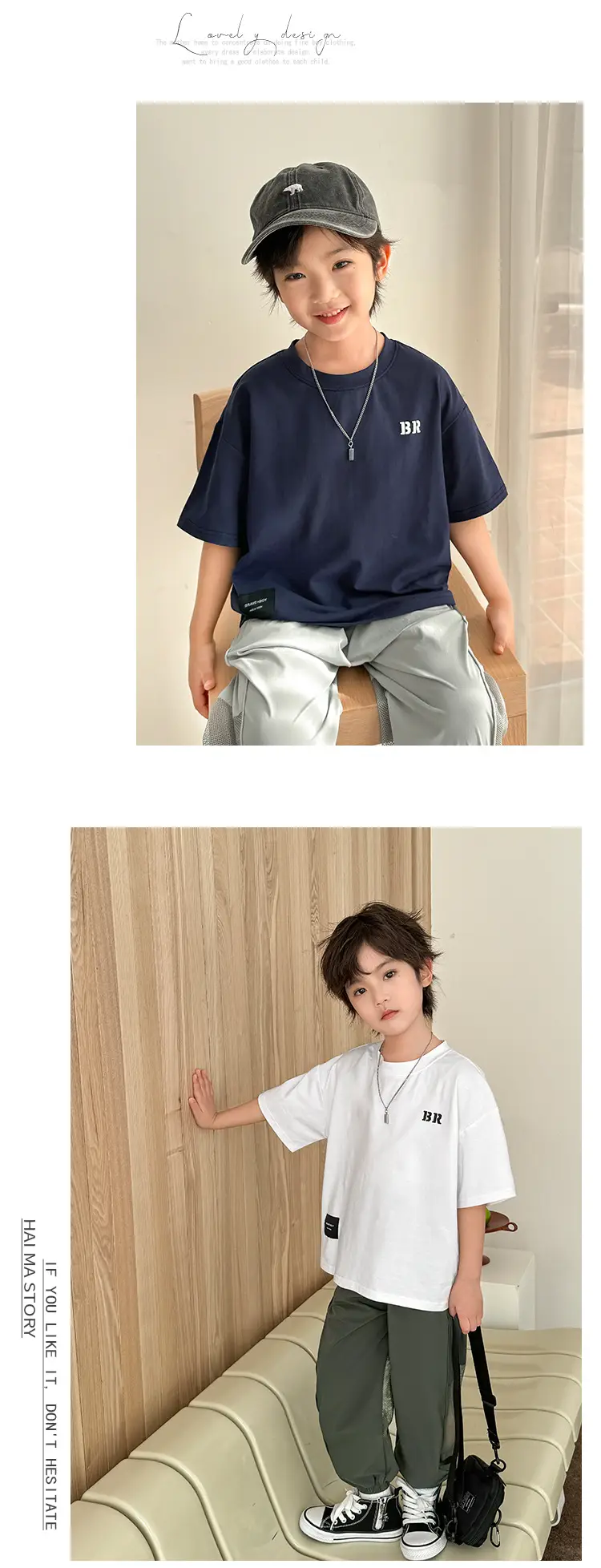 Kids White Short Sleeve T-Shirt Korean Style Ice Silk Cotton — feature 7
