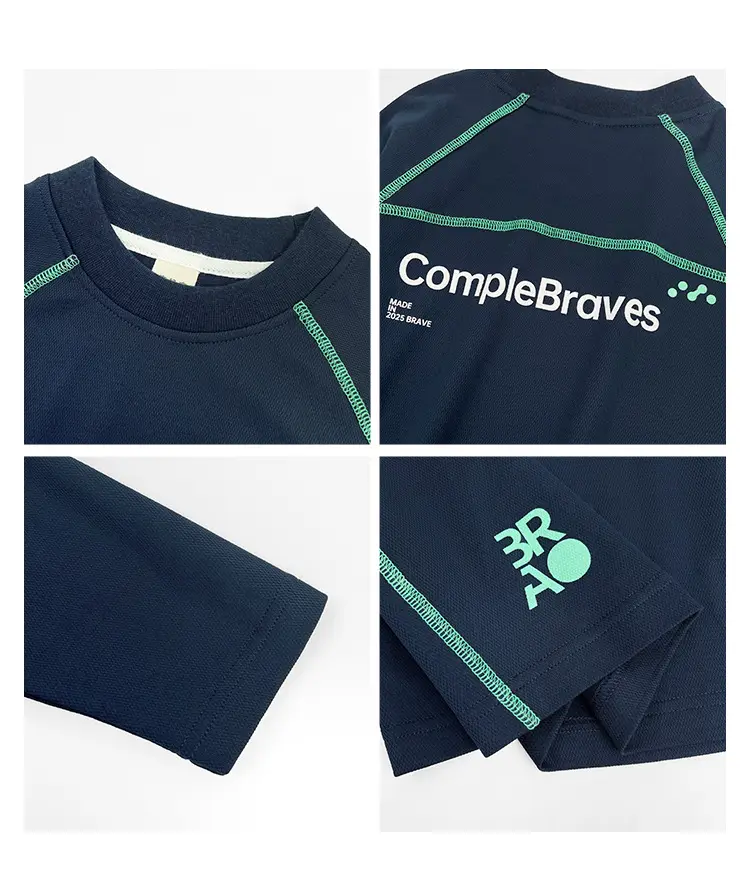 Haima Boys' 7A Antibacterial Long Sleeve T-Shirt Navy Blue — feature 4