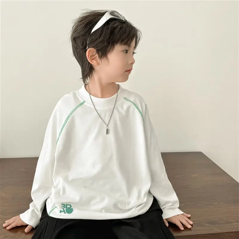 Haima Boys' 7A Antibacterial Long Sleeve T-Shirt Navy Blue - Image 2