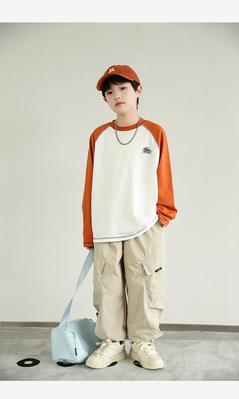 Panda Yuanyuan Boys Contrast T-Shirt 7A Antibacterial Quick Dry — feature 35