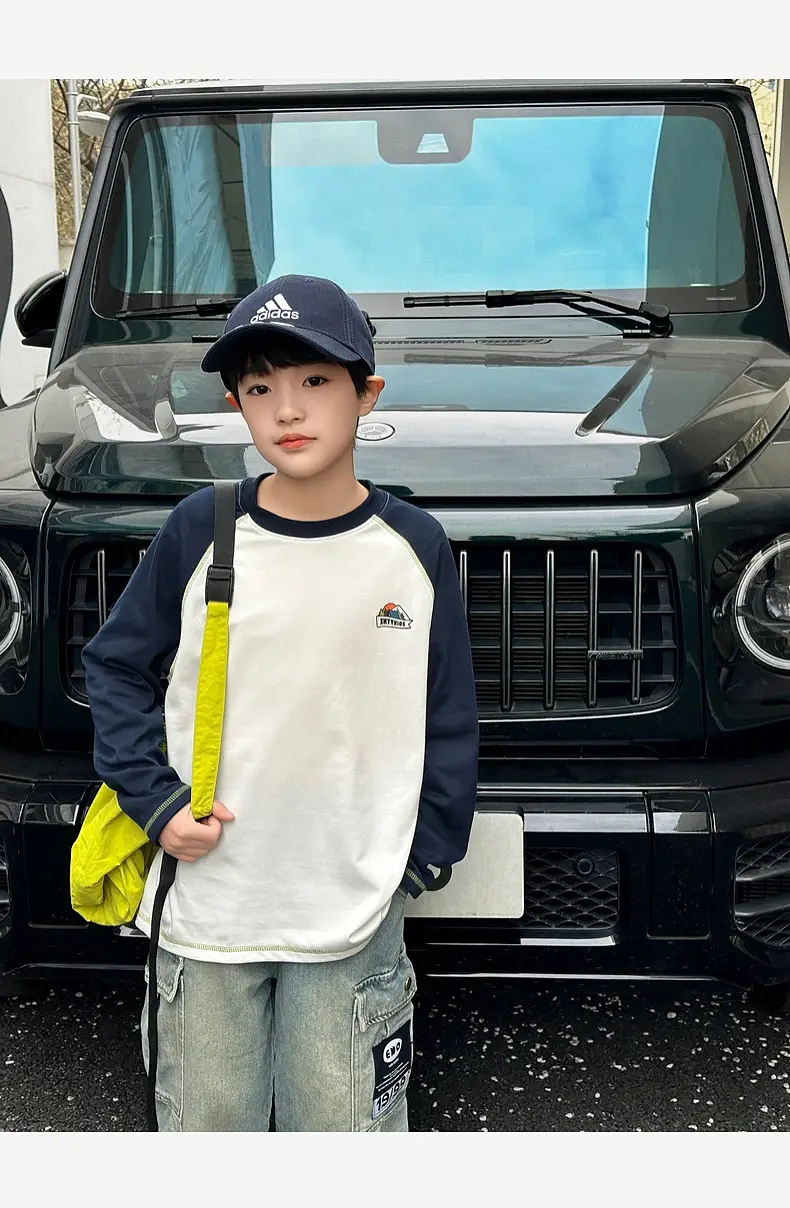 Panda Yuanyuan Boys Contrast T-Shirt 7A Antibacterial Quick Dry — feature 37