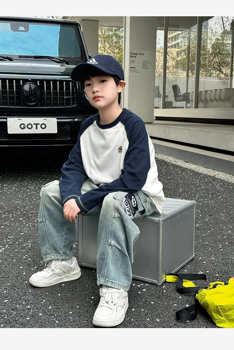 Panda Yuanyuan Boys Contrast T-Shirt 7A Antibacterial Quick Dry — feature 39