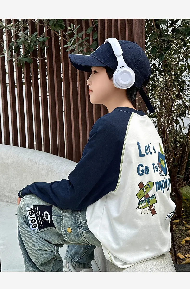 Panda Yuanyuan Boys Contrast T-Shirt 7A Antibacterial Quick Dry — feature 40