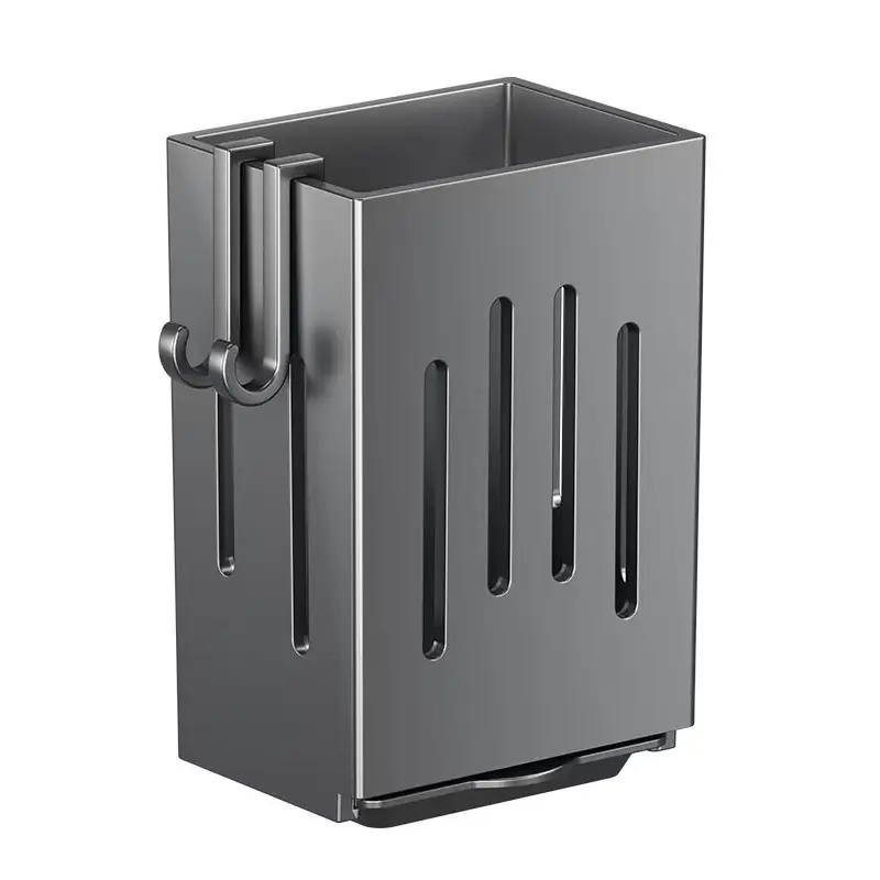 Wall Mount Chopsticks Cage Black ABS Kitchen Storage - Image 7