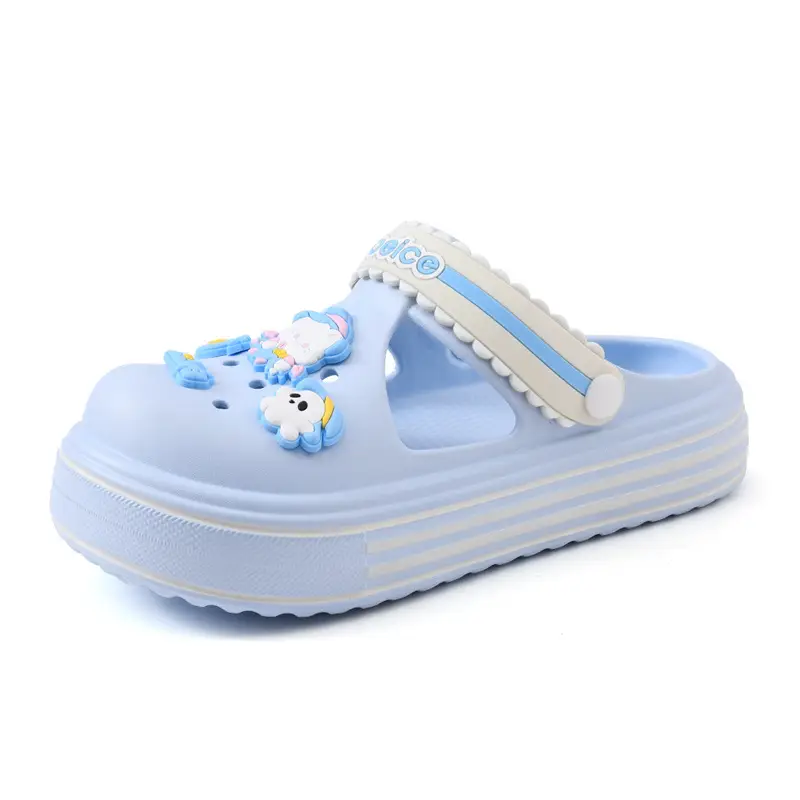 Women's Hole Shoes Summer Wear Height-increasing Thick-soled Slippers Wear-resistant Cute EVA Non-slip Deodorant Breathable Baotou Slippers - Image 9