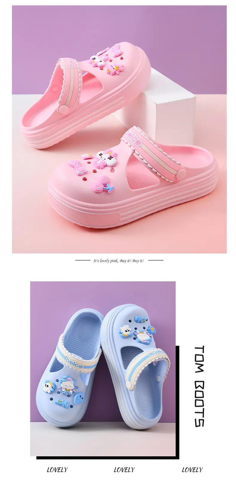 Women's Hole Shoes Summer Wear Height-increasing Thick-soled Slippers Wear-resistant Cute EVA Non-slip Deodorant Breathable Baotou Slippers — feature 12