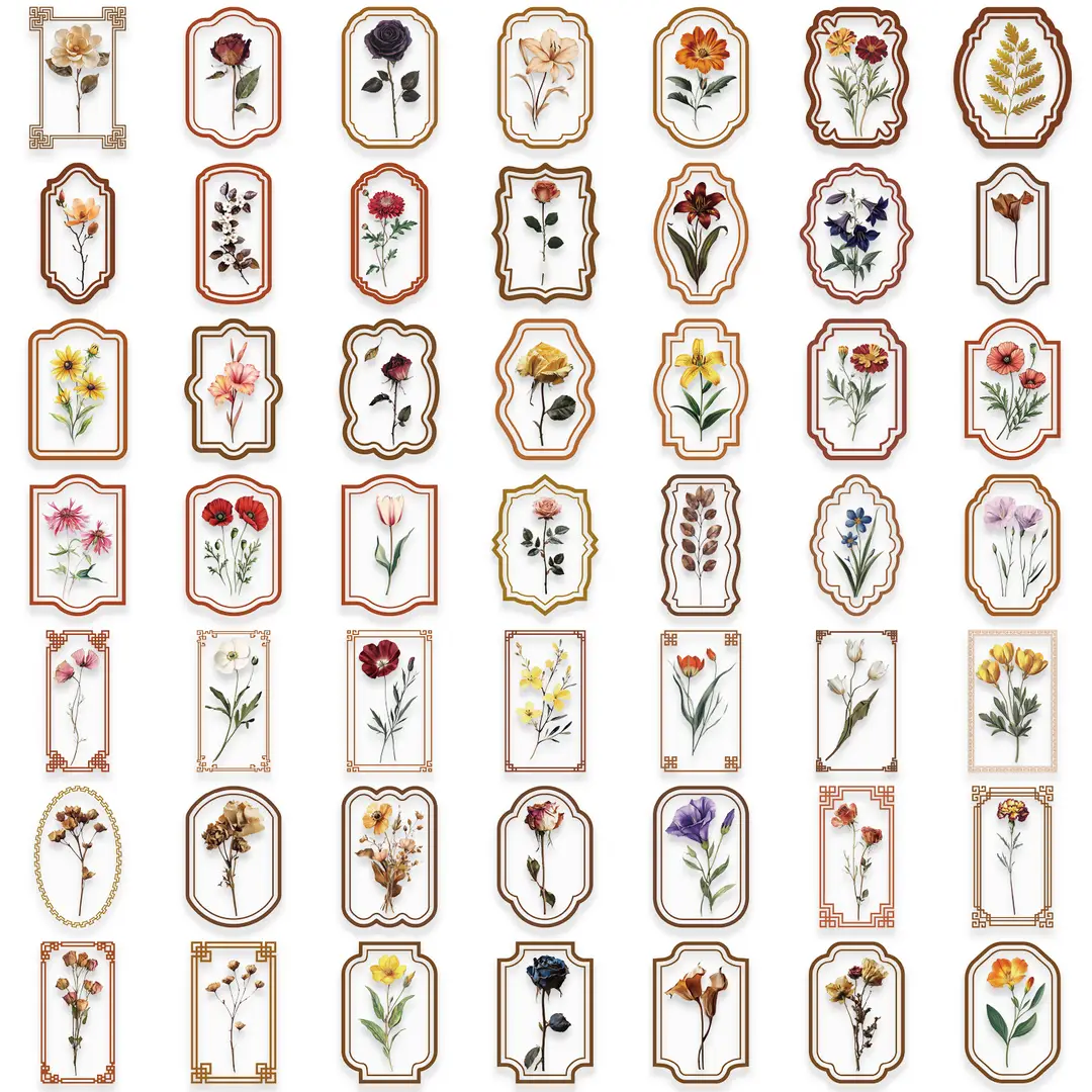 A variety of 50 double transparent stickers transparent waterproof DIY hand account material mobile phone notebook personality ins decorative stickers