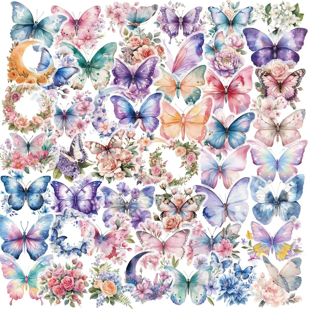 A variety of 50 double transparent stickers transparent waterproof DIY hand account material mobile phone notebook personality ins decorative stickers