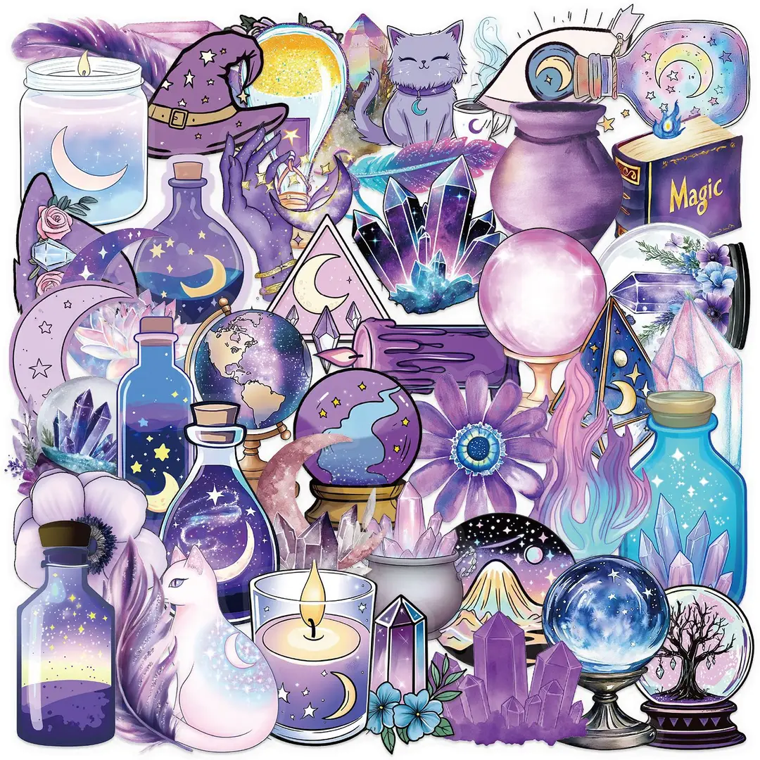A variety of 50 double transparent stickers transparent waterproof DIY hand account material mobile phone notebook personality ins decorative stickers