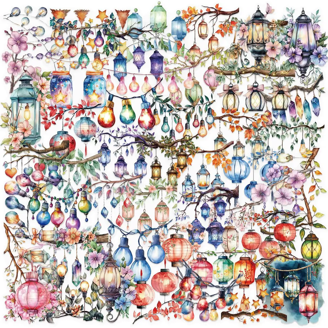 A variety of 50 double transparent stickers transparent waterproof DIY hand account material mobile phone notebook personality ins decorative stickers