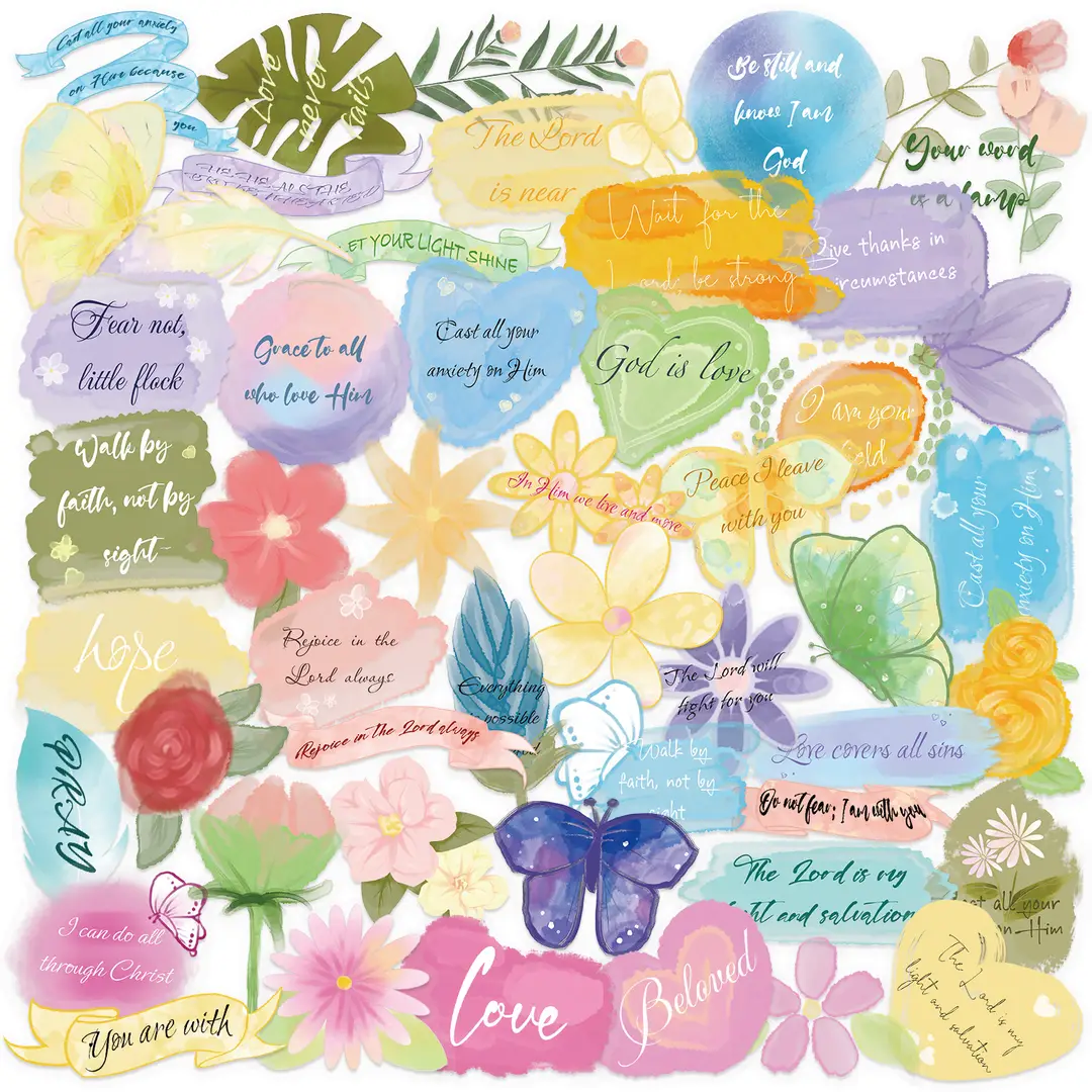 A variety of 50 double transparent stickers transparent waterproof DIY hand account material mobile phone notebook personality ins decorative stickers