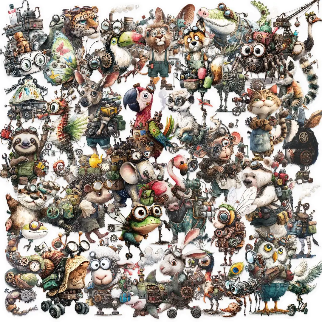 A variety of 50 double transparent stickers transparent waterproof DIY hand account material mobile phone notebook personality ins decorative stickers
