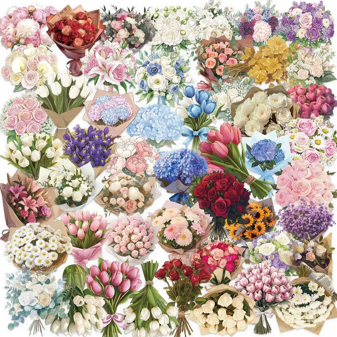 A variety of 50 double transparent stickers transparent waterproof DIY hand account material mobile phone notebook personality ins decorative stickers