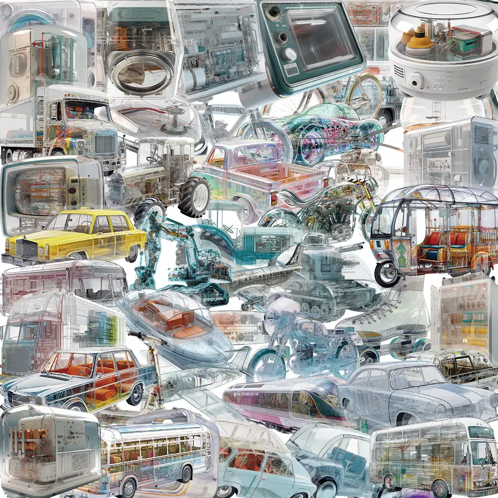 A variety of 50 double transparent stickers transparent waterproof DIY hand account material mobile phone notebook personality ins decorative stickers