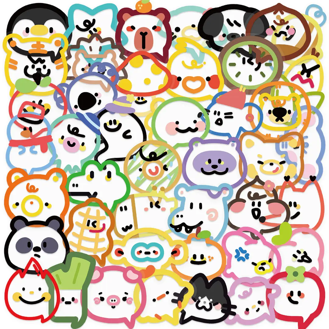 A variety of 50 double transparent stickers transparent waterproof DIY hand account material mobile phone notebook personality ins decorative stickers
