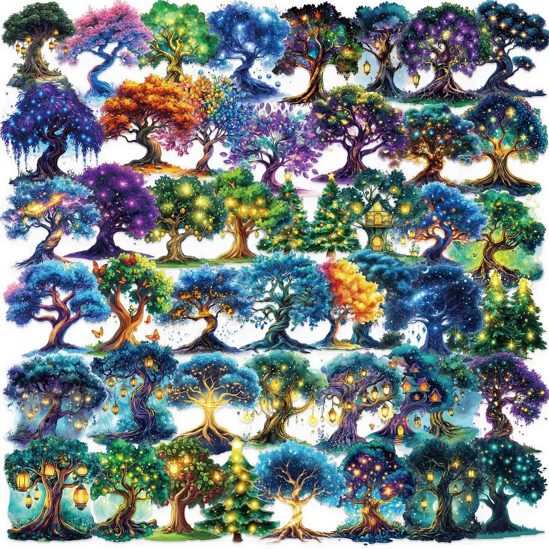 A variety of 50 double transparent stickers transparent waterproof DIY hand account material mobile phone notebook personality ins decorative stickers