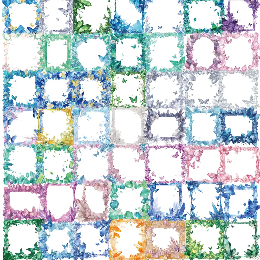 A variety of 50 double transparent stickers transparent waterproof DIY hand account material mobile phone notebook personality ins decorative stickers