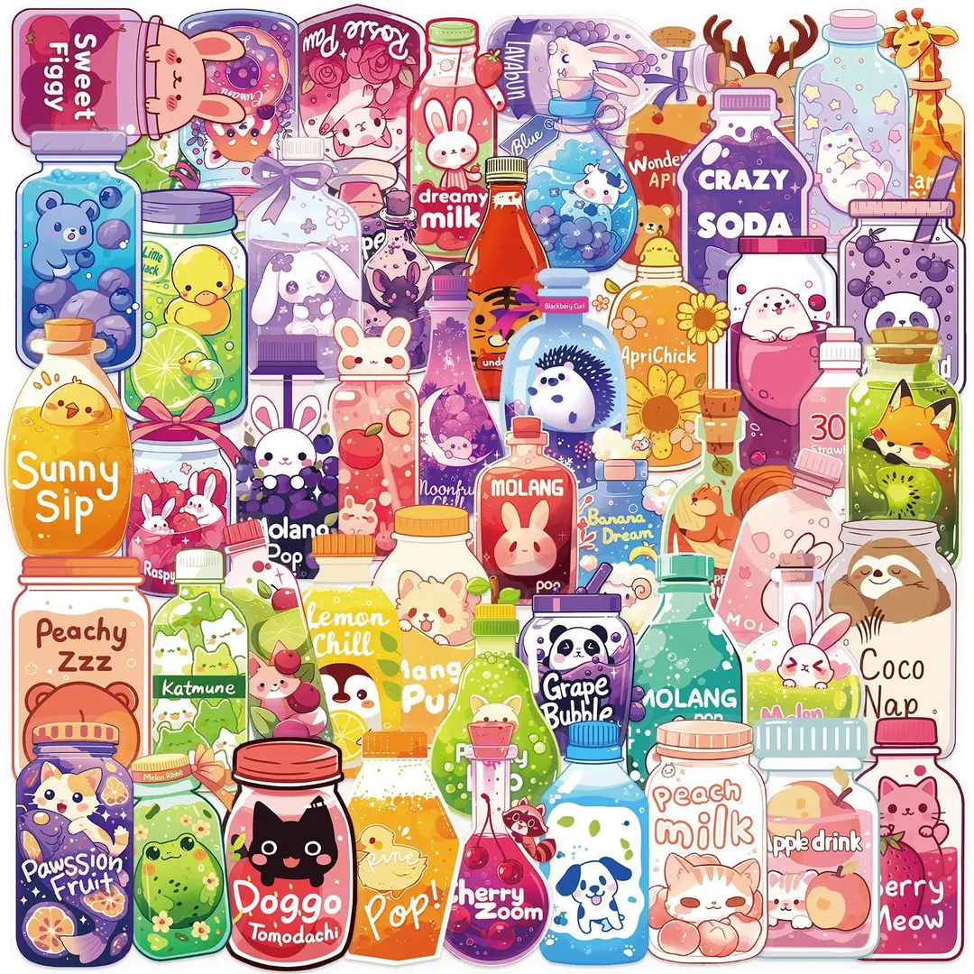 A variety of 50 double transparent stickers transparent waterproof DIY hand account material mobile phone notebook personality ins decorative stickers