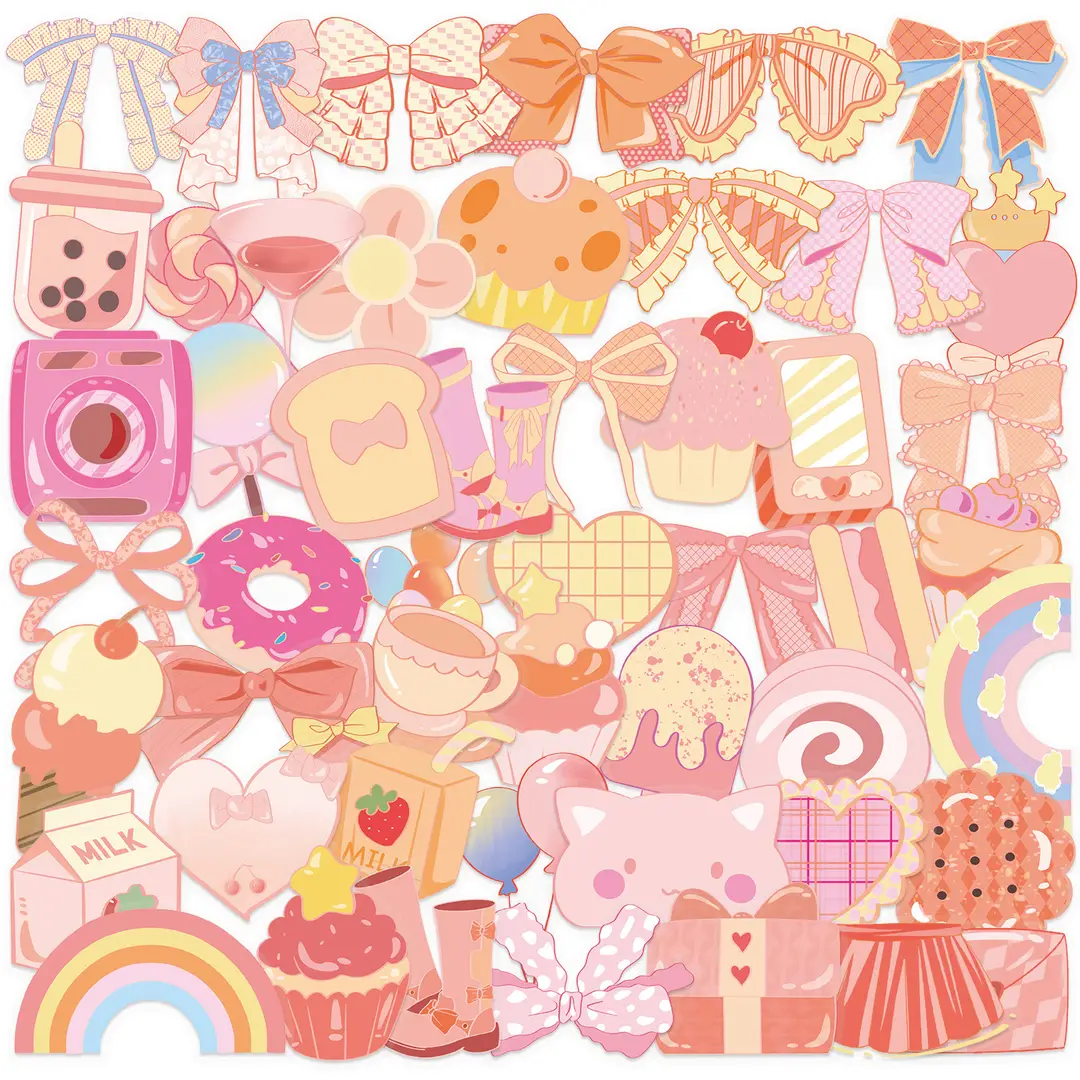 A variety of 50 double transparent stickers transparent waterproof DIY hand account material mobile phone notebook personality ins decorative stickers