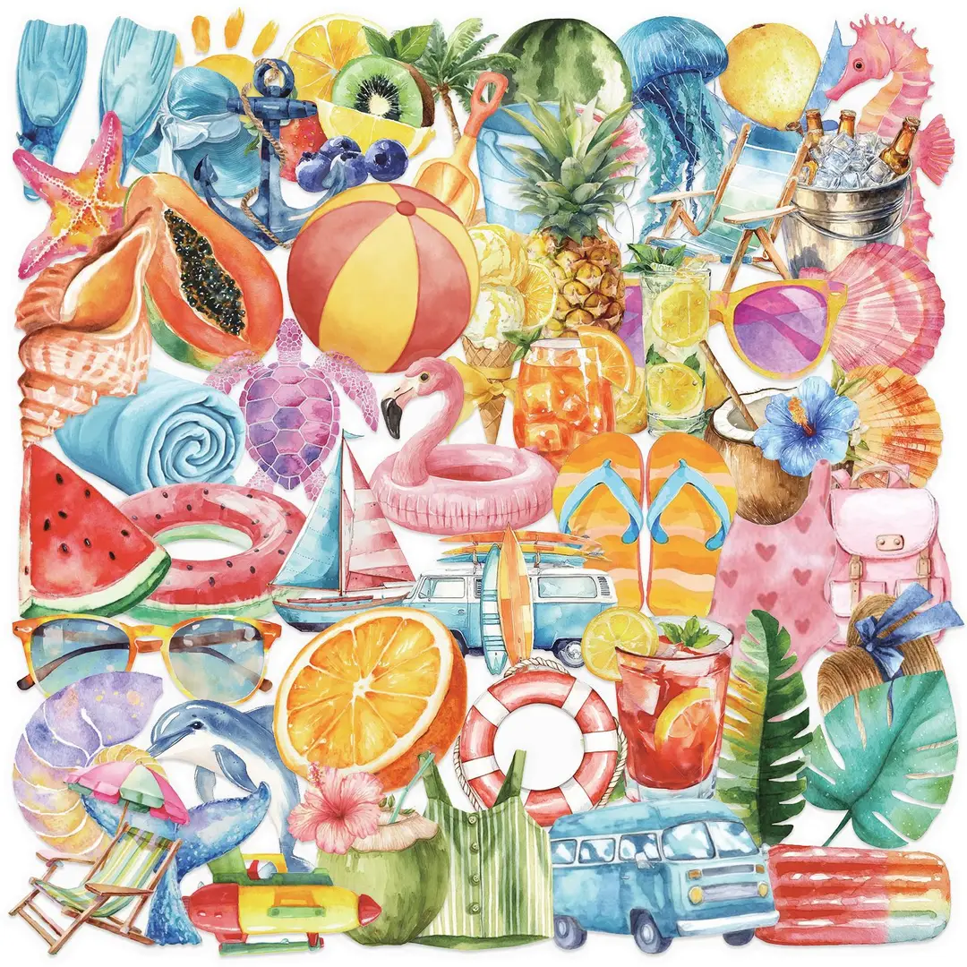A variety of 50 double transparent stickers transparent waterproof DIY hand account material mobile phone notebook personality ins decorative stickers