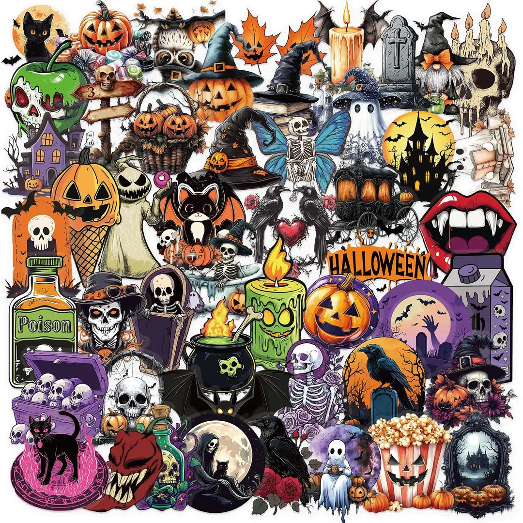 A variety of 50 double transparent stickers transparent waterproof DIY hand account material mobile phone notebook personality ins decorative stickers