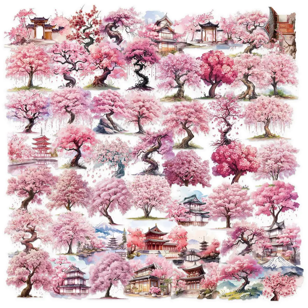 A variety of 50 double transparent stickers transparent waterproof DIY hand account material mobile phone notebook personality ins decorative stickers