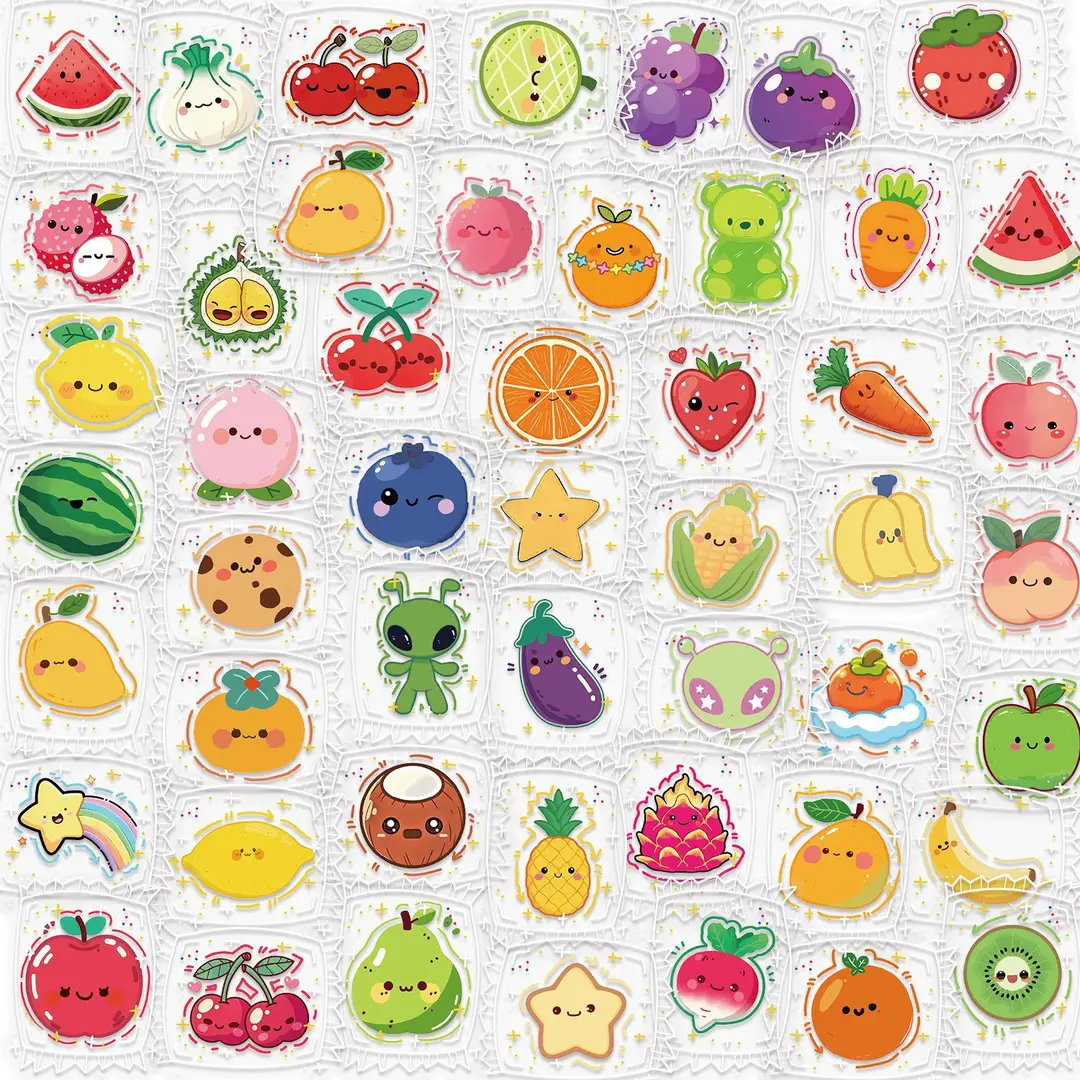 A variety of 50 double transparent stickers transparent waterproof DIY hand account material mobile phone notebook personality ins decorative stickers