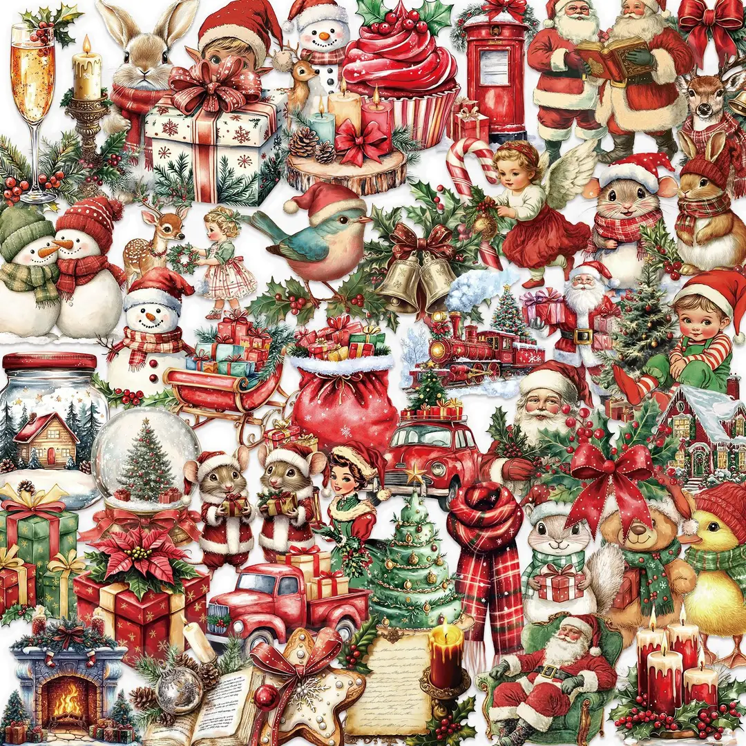 A variety of 50 double transparent stickers transparent waterproof DIY hand account material mobile phone notebook personality ins decorative stickers