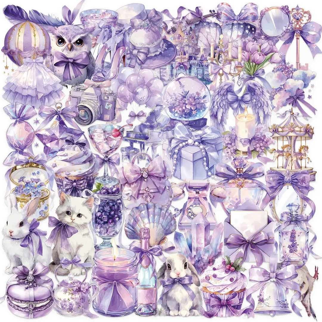 A variety of 50 double transparent stickers transparent waterproof DIY hand account material mobile phone notebook personality ins decorative stickers