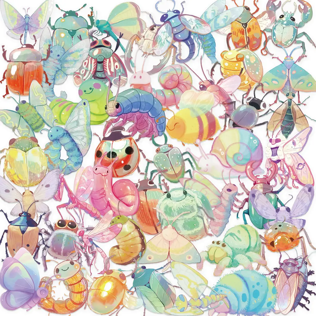 A variety of 50 double transparent stickers transparent waterproof DIY hand account material mobile phone notebook personality ins decorative stickers