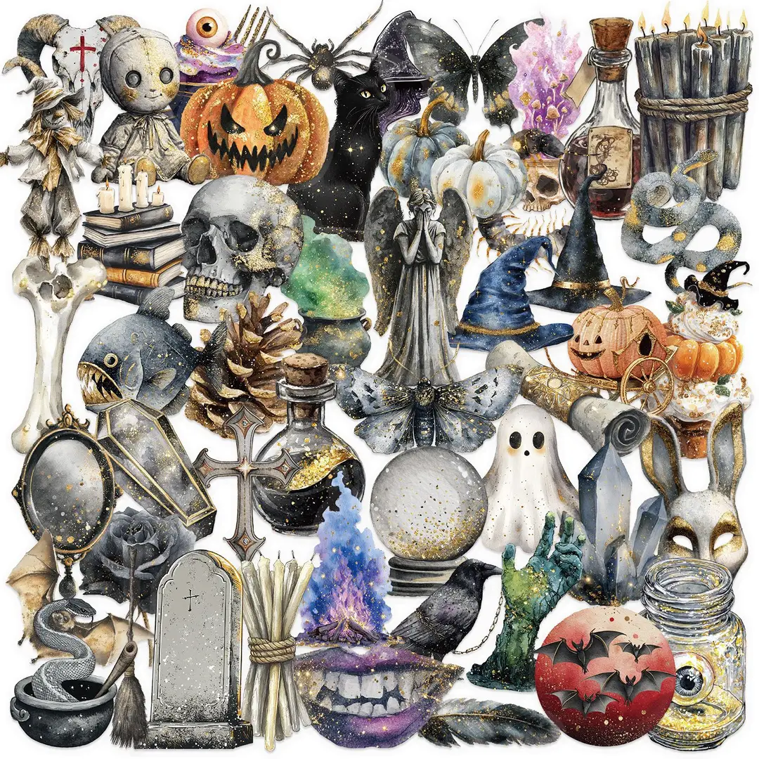 A variety of 50 double transparent stickers transparent waterproof DIY hand account material mobile phone notebook personality ins decorative stickers