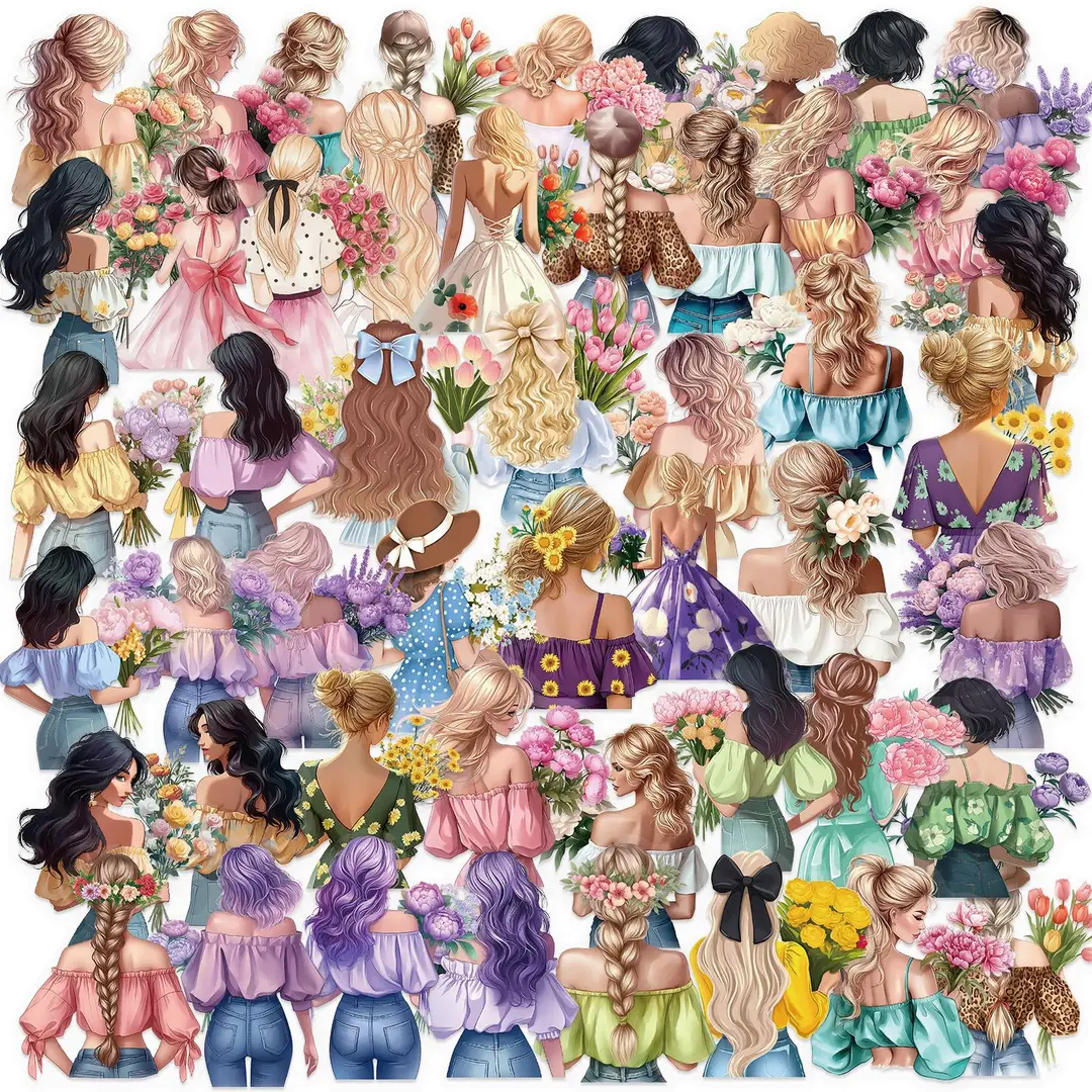 A variety of 50 double transparent stickers transparent waterproof DIY hand account material mobile phone notebook personality ins decorative stickers