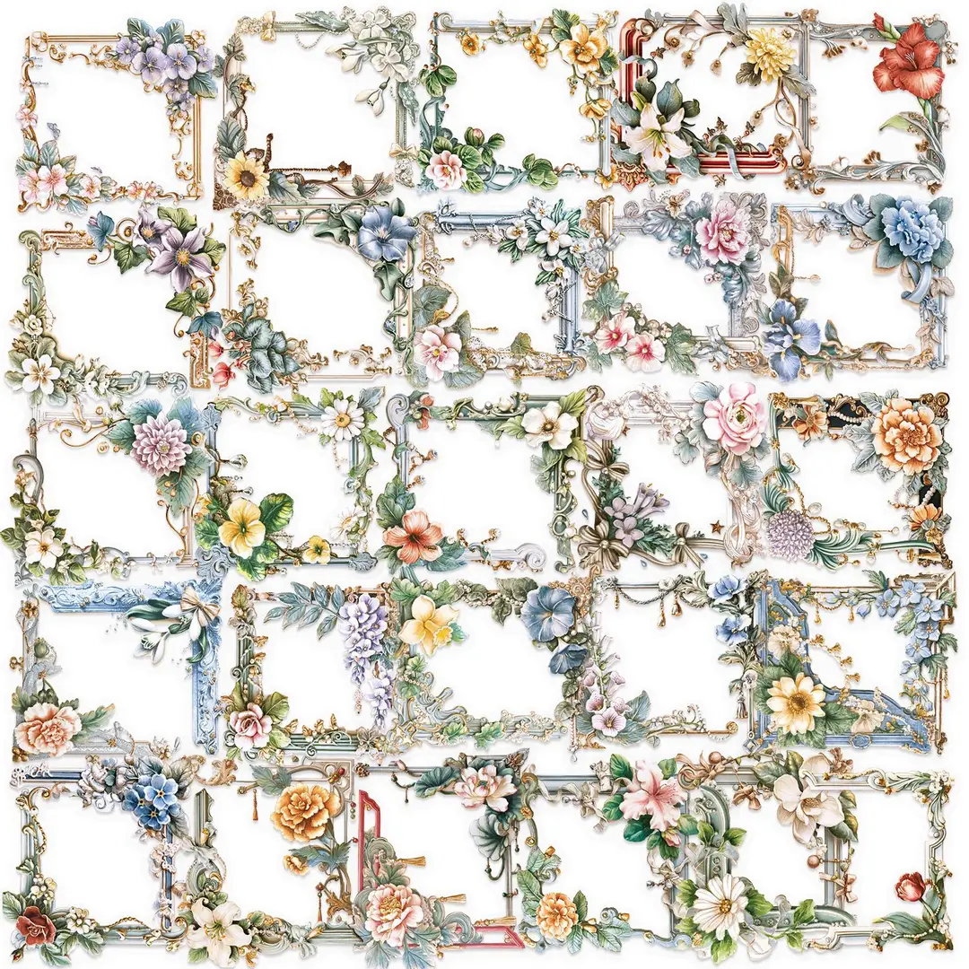 A variety of 50 double transparent stickers transparent waterproof DIY hand account material mobile phone notebook personality ins decorative stickers