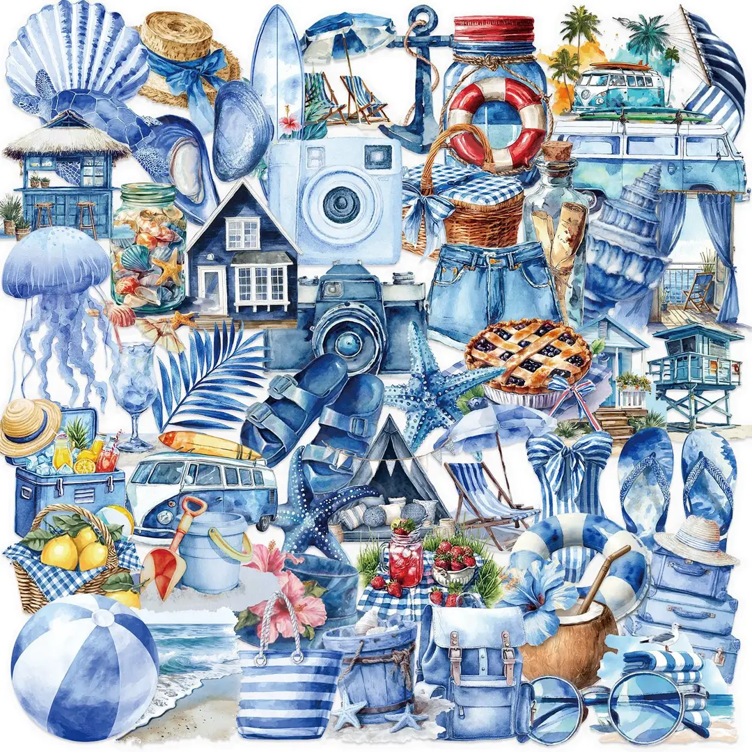 A variety of 50 double transparent stickers transparent waterproof DIY hand account material mobile phone notebook personality ins decorative stickers
