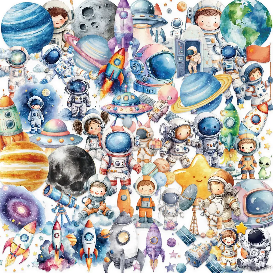 A variety of 50 double transparent stickers transparent waterproof DIY hand account material mobile phone notebook personality ins decorative stickers