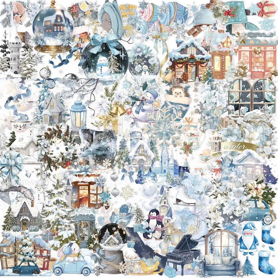 A variety of 50 double transparent stickers transparent waterproof DIY hand account material mobile phone notebook personality ins decorative stickers