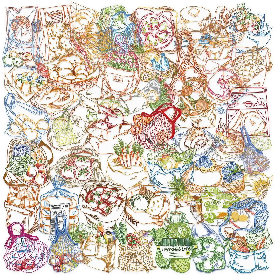 A variety of 50 double transparent stickers transparent waterproof DIY hand account material mobile phone notebook personality ins decorative stickers