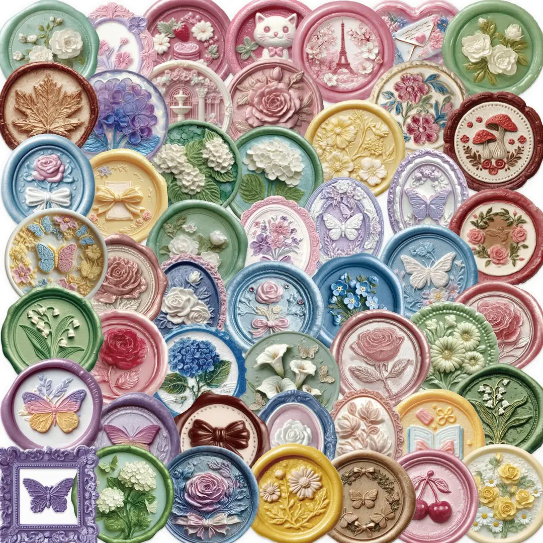 A variety of 50 double transparent stickers transparent waterproof DIY hand account material mobile phone notebook personality ins decorative stickers