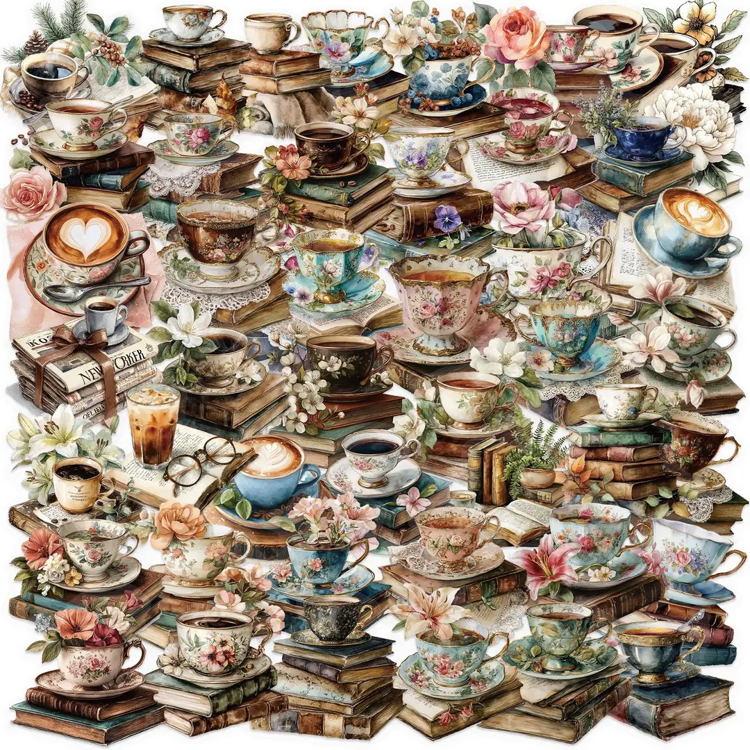 A variety of 50 double transparent stickers transparent waterproof DIY hand account material mobile phone notebook personality ins decorative stickers
