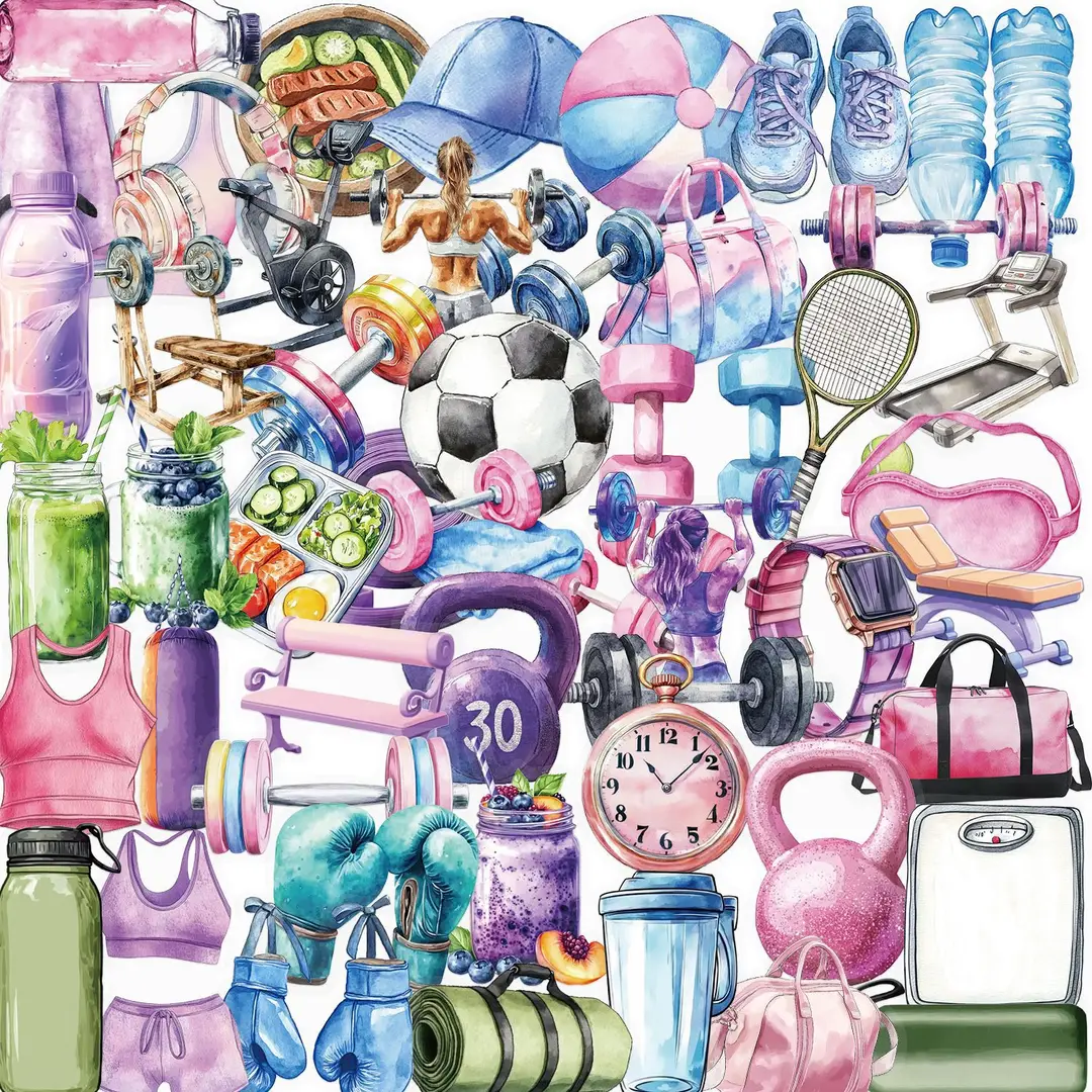 A variety of 50 double transparent stickers transparent waterproof DIY hand account material mobile phone notebook personality ins decorative stickers
