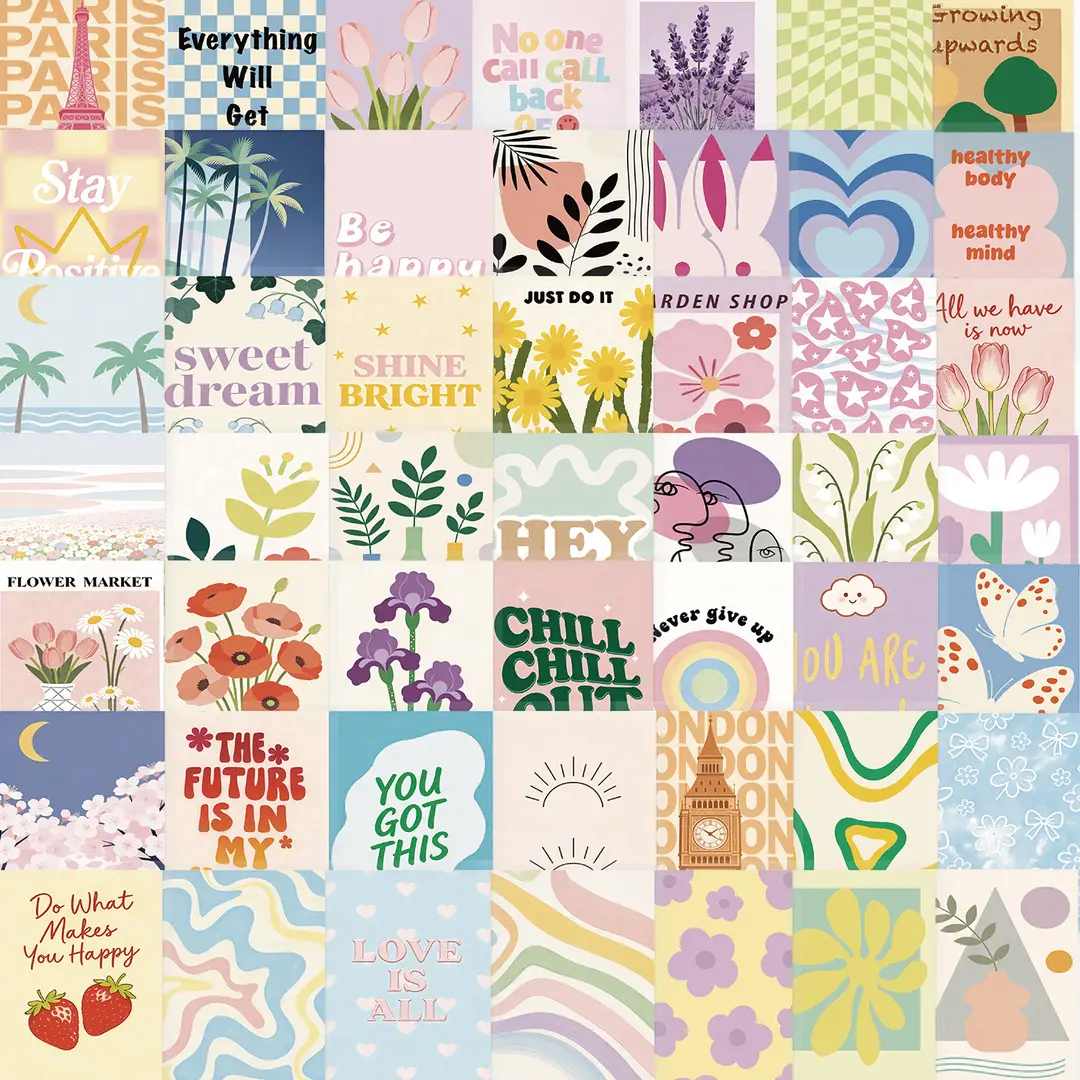 A variety of 50 double transparent stickers transparent waterproof DIY hand account material mobile phone notebook personality ins decorative stickers
