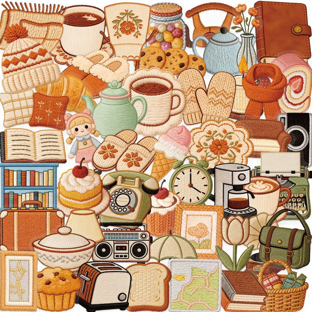 A variety of 50 double transparent stickers transparent waterproof DIY hand account material mobile phone notebook personality ins decorative stickers