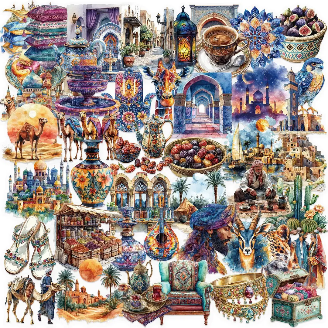 A variety of 50 double transparent stickers transparent waterproof DIY hand account material mobile phone notebook personality ins decorative stickers