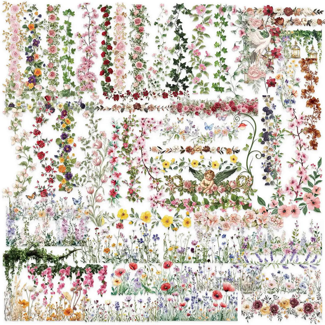 A variety of 50 double transparent stickers transparent waterproof DIY hand account material mobile phone notebook personality ins decorative stickers