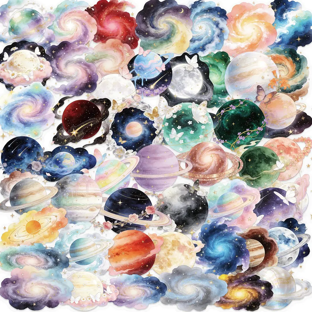 A variety of 50 double transparent stickers transparent waterproof DIY hand account material mobile phone notebook personality ins decorative stickers