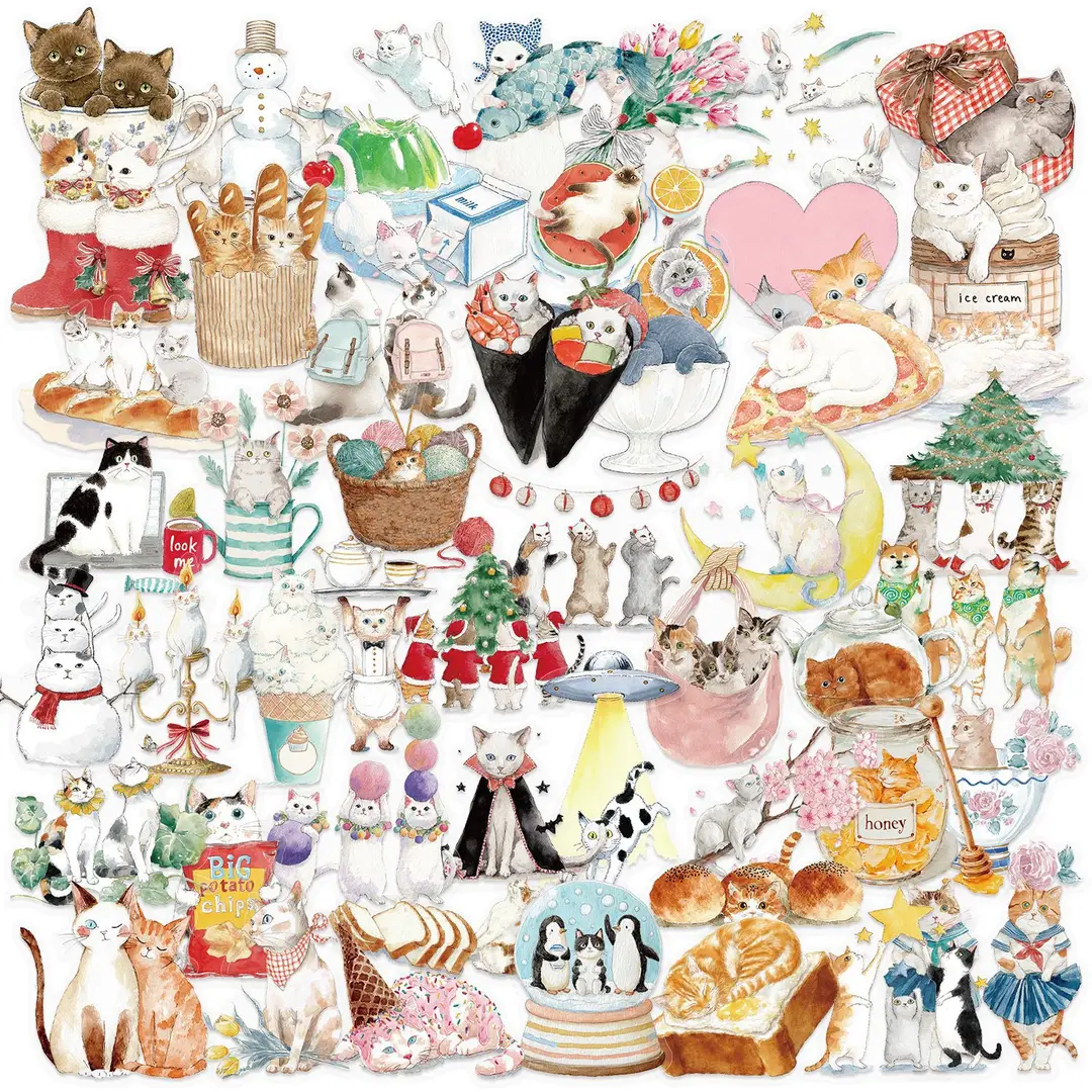 A variety of 50 double transparent stickers transparent waterproof DIY hand account material mobile phone notebook personality ins decorative stickers