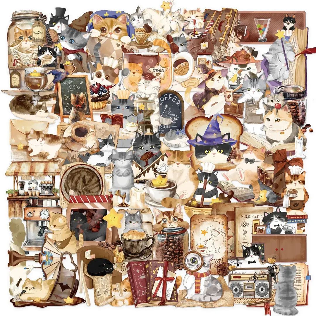A variety of 50 double transparent stickers transparent waterproof DIY hand account material mobile phone notebook personality ins decorative stickers