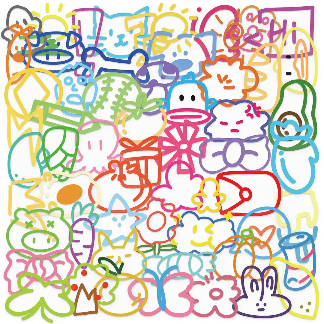A variety of 50 double transparent stickers transparent waterproof DIY hand account material mobile phone notebook personality ins decorative stickers