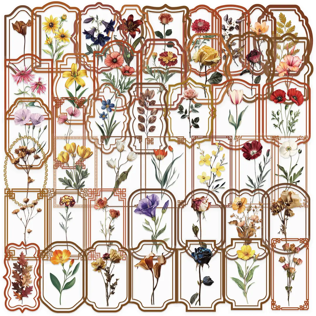 A variety of 50 double transparent stickers transparent waterproof DIY hand account material mobile phone notebook personality ins decorative stickers